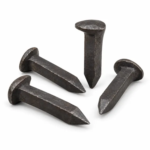 Rail and dog spikes · illustrative reference