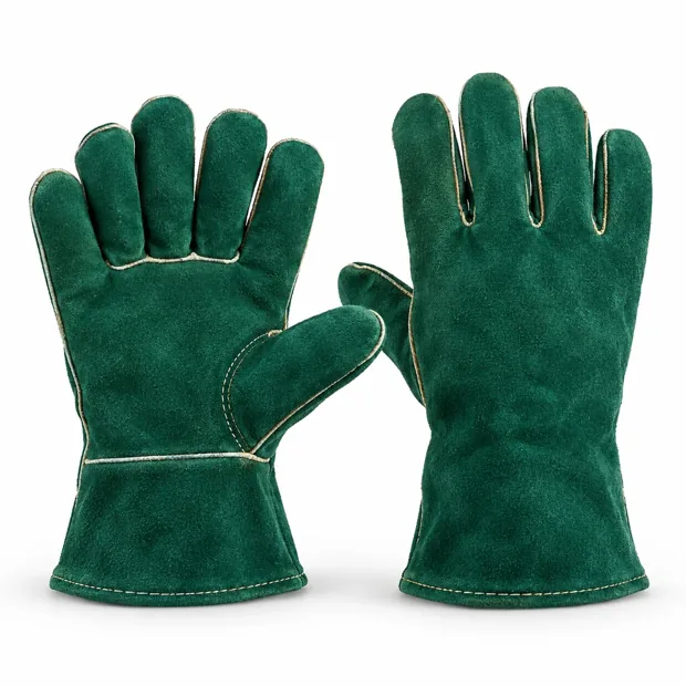 Green wrist welding gloves · illustrative reference