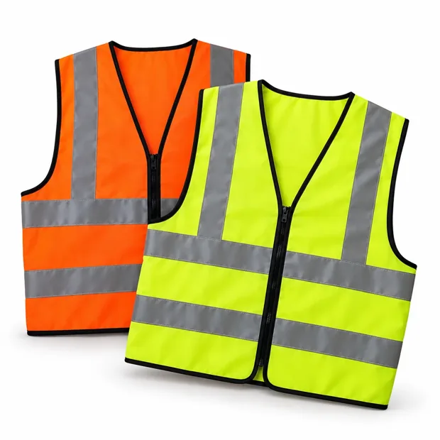 Orange and lime safety vests · illustrative reference
