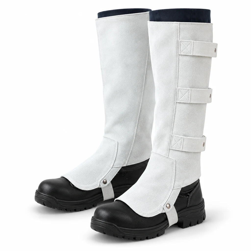Chrome leather knee spats